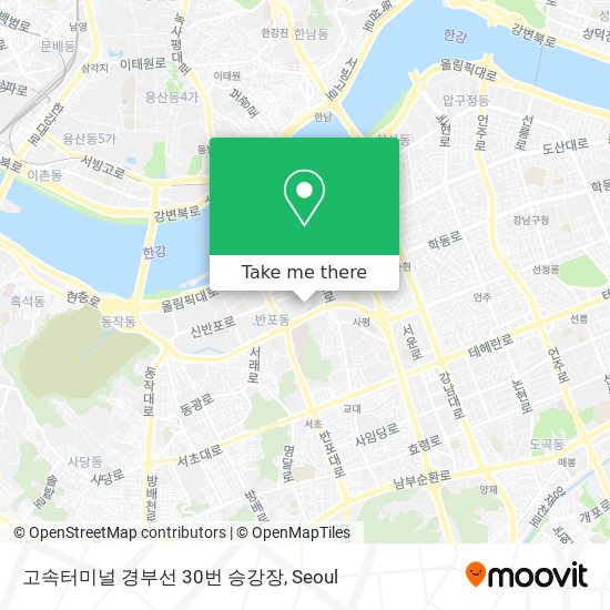 고속터미널 경부선 30번 승강장 map