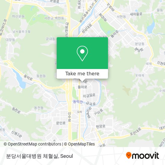 분당서울대병원 체혈실 map