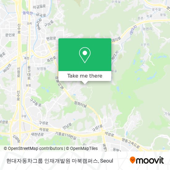 현대자동차그룹 인재개발원 마북캠퍼스 map