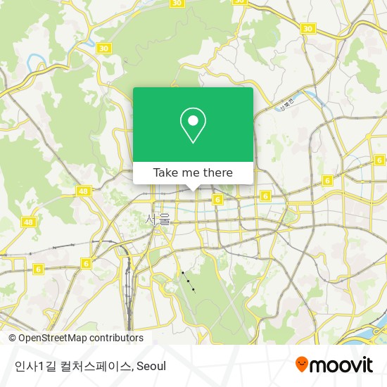 인사1길 컬처스페이스 map