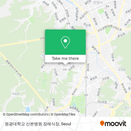 원광대학교 산본병원 장례식장 map