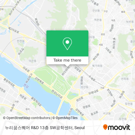 누리꿈스퀘어 R&D 13층 SW공학센터 map