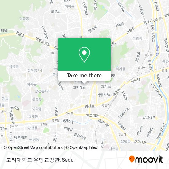 고려대학교 우당교양관 map