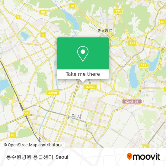 동수원병원 응급센터 map