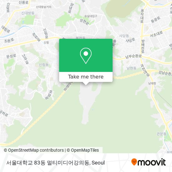서울대학교 83동 멀티미디어강의동 map