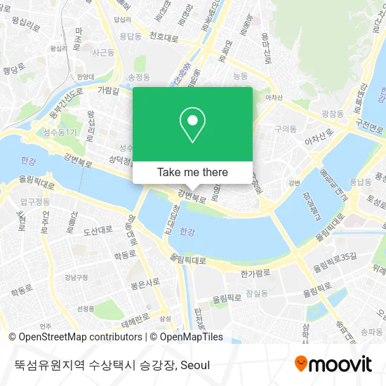 뚝섬유원지역 수상택시 승강장 map