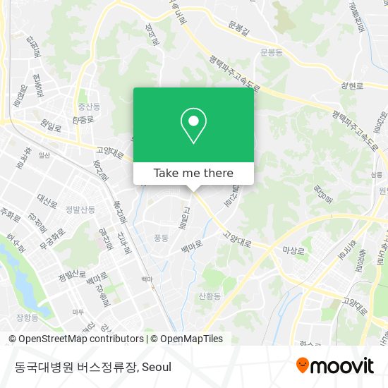 동국대병원 버스정류장 map