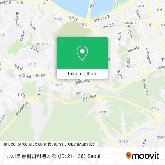 남서울농협남현동지점 (ID: 21-126) map