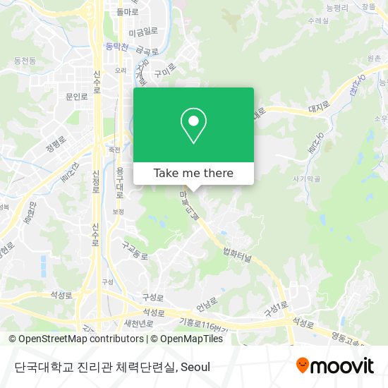 단국대학교 진리관 체력단련실 map