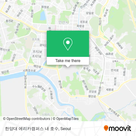 한양대 에리카캠퍼스 내 호수 map