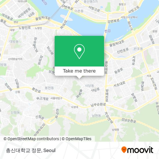 총신대학교 정문 map