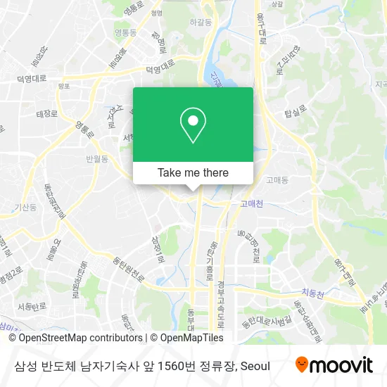 삼성 반도체 남자기숙사 앞 1560번 정류장 map