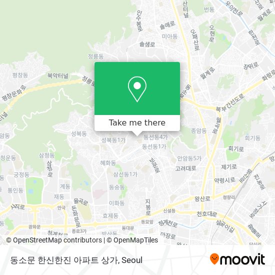 동소문 한신한진 아파트 상가 map
