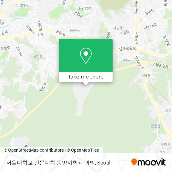 서울대학교 인문대학  동양사학과 과방 map