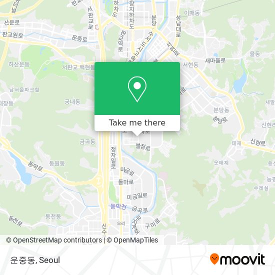 운중동 map