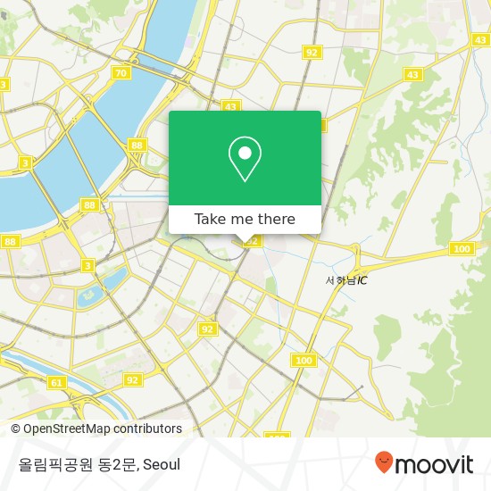올림픽공원 동2문 map