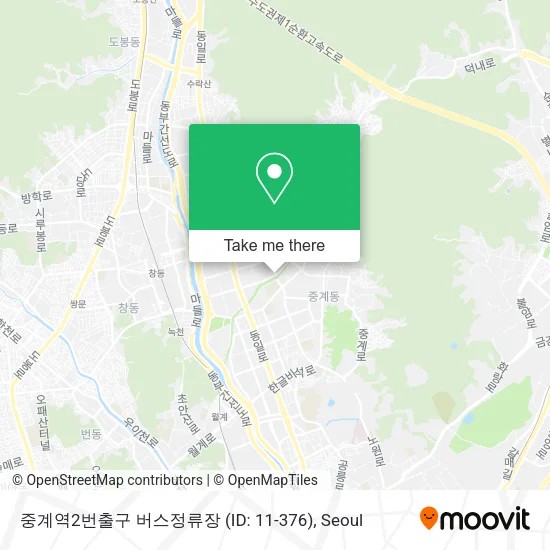중계역2번출구 버스정류장 (ID: 11-376) map