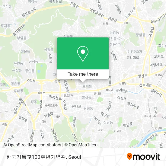한국기독교100주년기념관 map