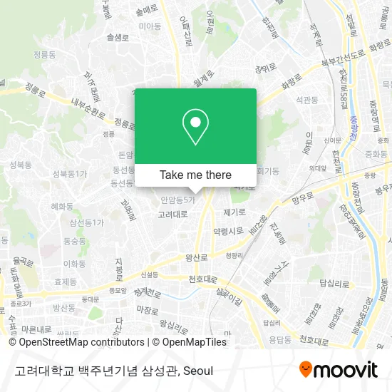 고려대학교 백주년기념 삼성관 map