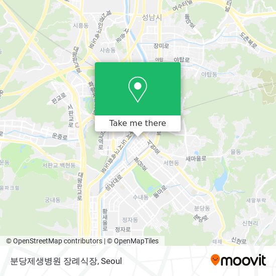 분당제생병원 장례식장 map
