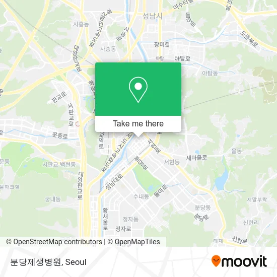 분당제생병원 map