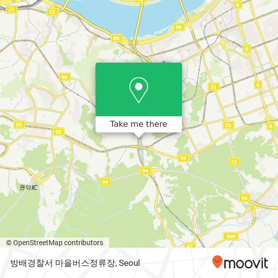 방배경찰서 마을버스정류장 map