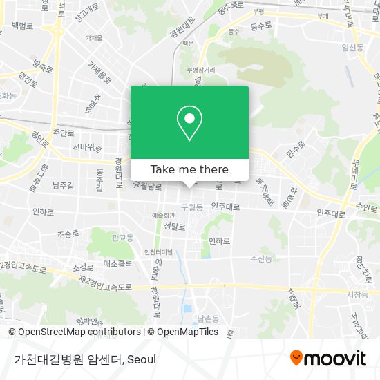 가천대길병원 암센터 map