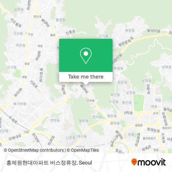 홍제원현대아파트 버스정류장 map