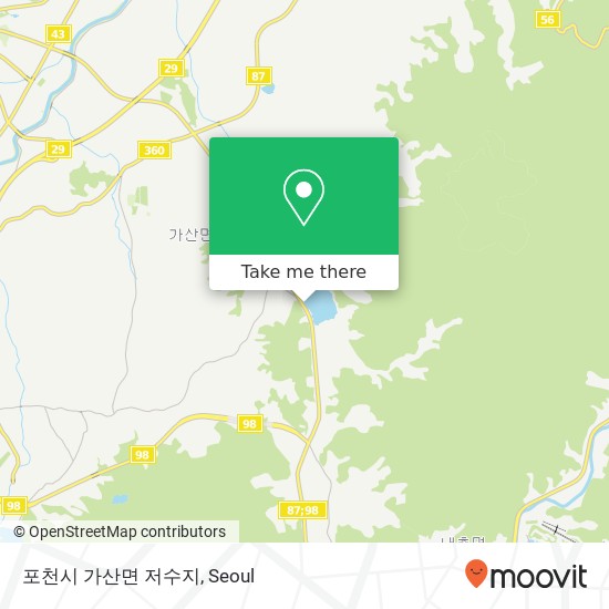 포천시 가산면 저수지 map