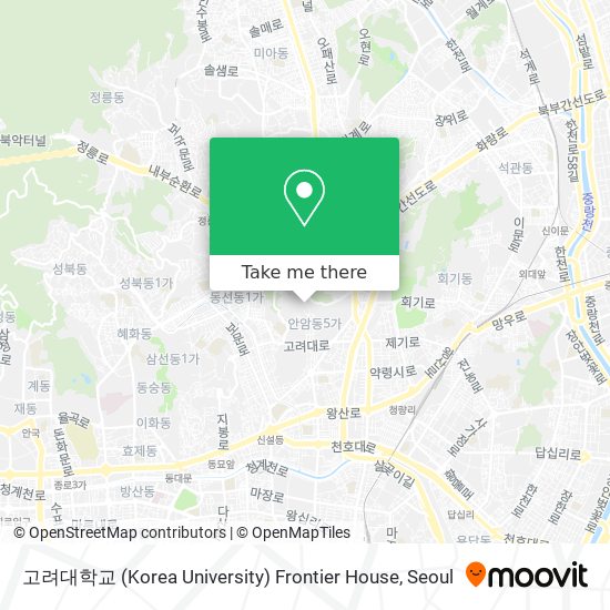 고려대학교 (Korea University) Frontier House map