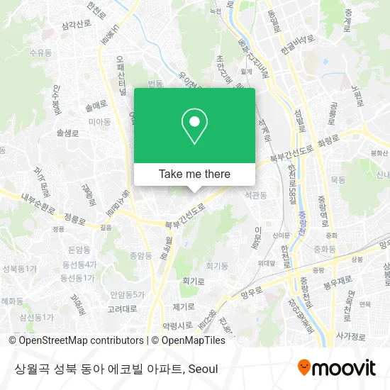 상월곡 성북 동아 에코빌 아파트 map