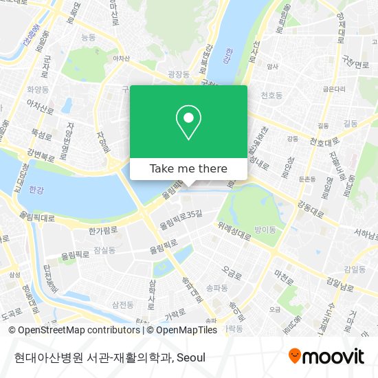 현대아산병원 서관-재활의학과 map