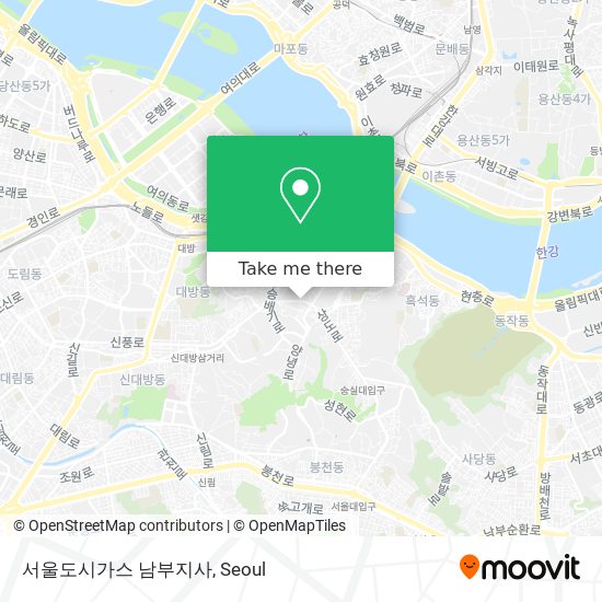 서울도시가스 남부지사 map