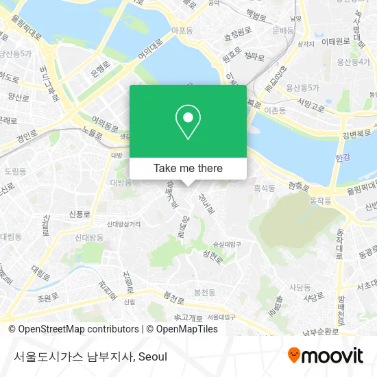 서울도시가스 남부지사 map