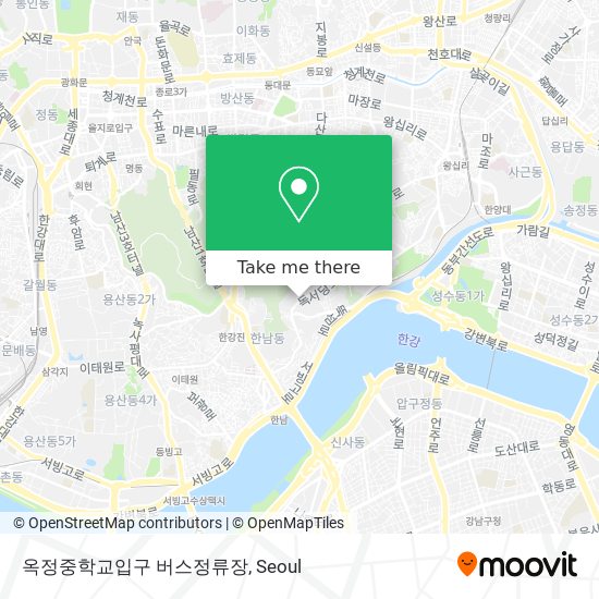 옥정중학교입구 버스정류장 map