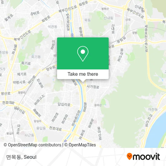면목동 map