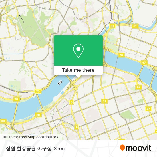 잠원 한강공원 야구장 map