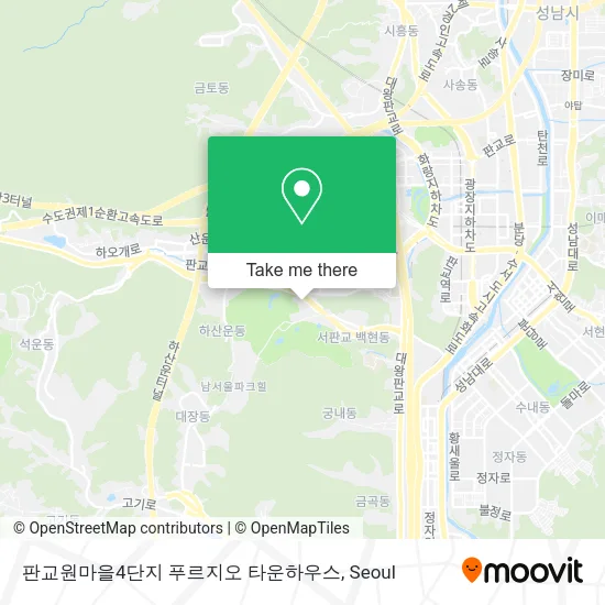 판교원마을4단지 푸르지오 타운하우스 map