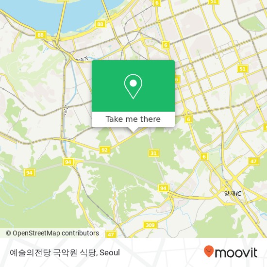 예술의전당 국악원 식당 map