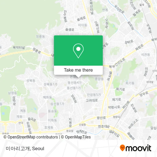 미아리고개 map