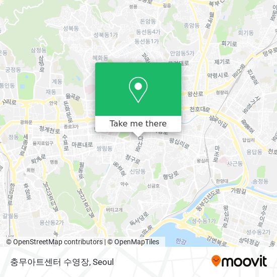 충무아트센터 수영장 map