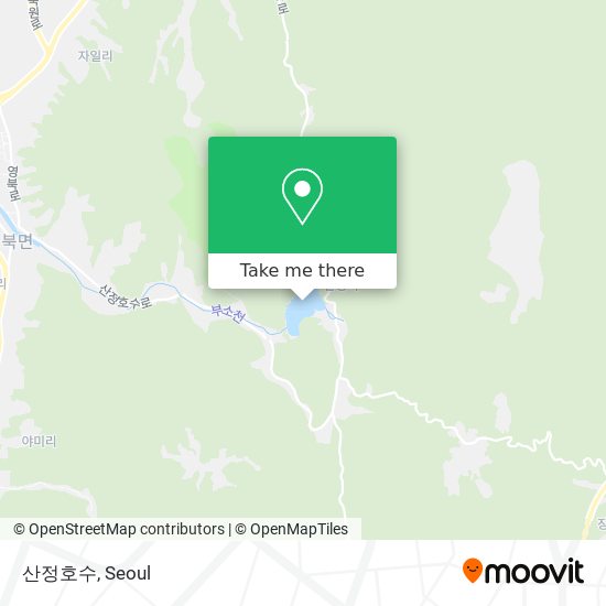 How to get to 산정호수 in 포천시, 경기도 by Bus or Subway?