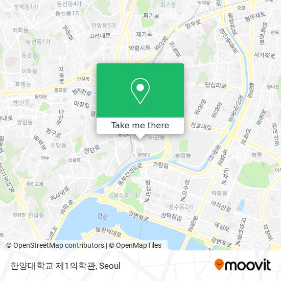 한양대학교 제1의학관 map