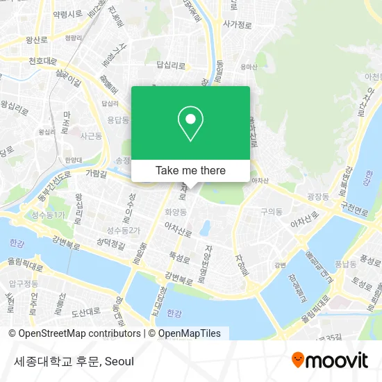 세종대학교 후문 map