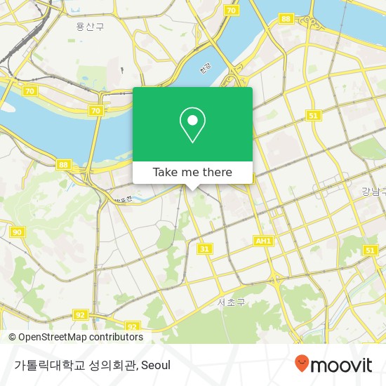 가톨릭대학교 성의회관 map