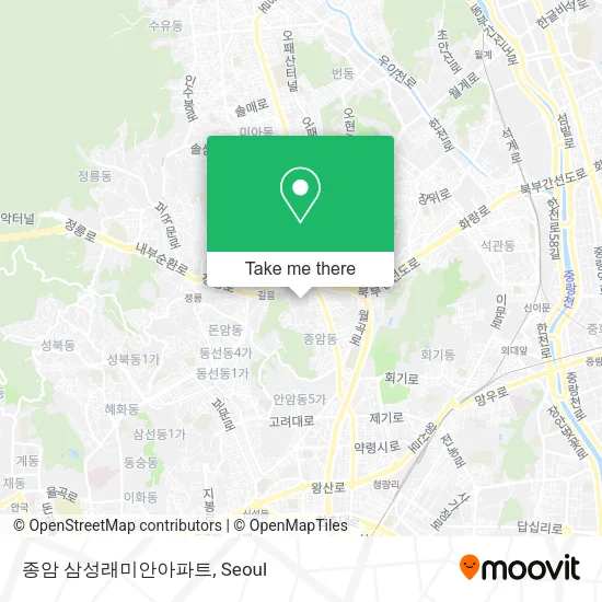 종암 삼성래미안아파트 map