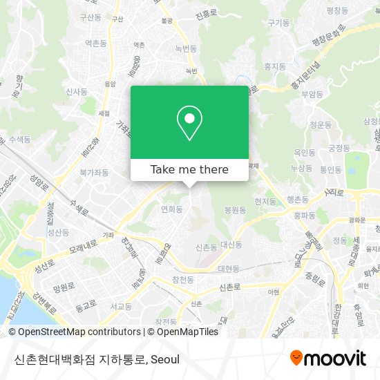 신촌현대백화점 지하통로 map