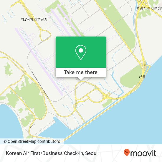 Korean Air First / Business Check-in map