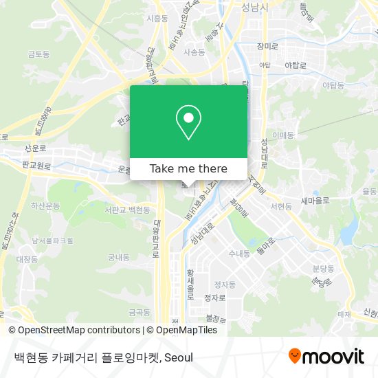 백현동 카페거리 플로잉마켓 map