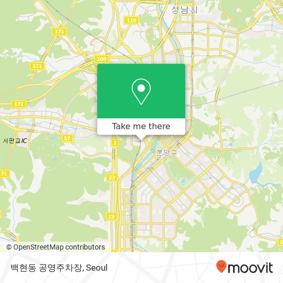 백현동 공영주차장 map